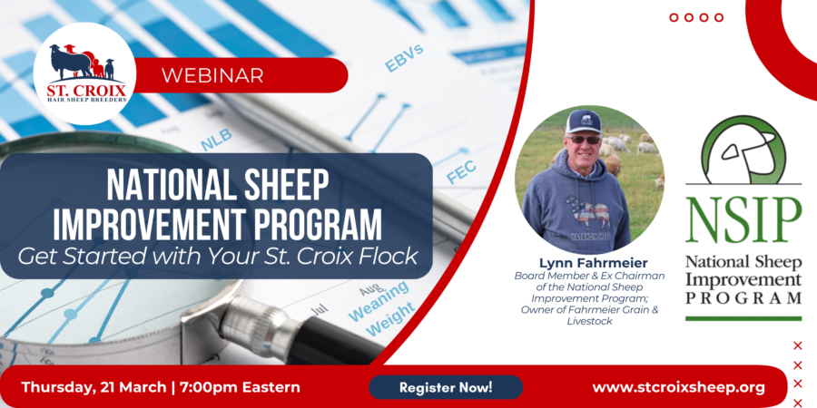 National Sheep Improvement Program: Get Started with Your St. Croix Flock – March 21 – 7pm
